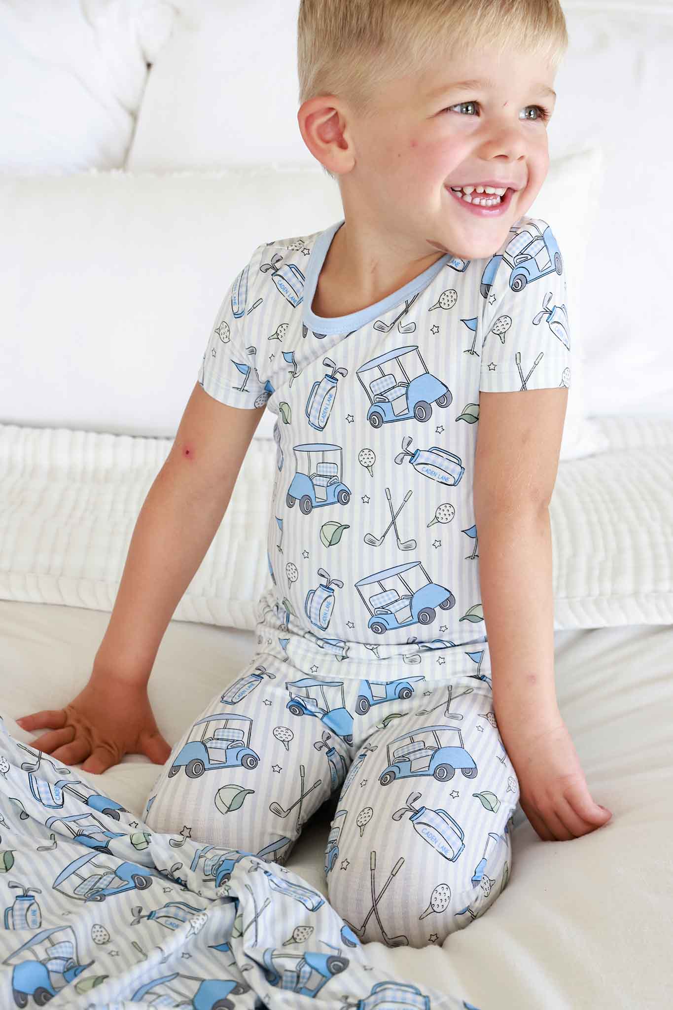 Caden Lane Blue | Cadie Crew Two Piece Bamboo PJ Set