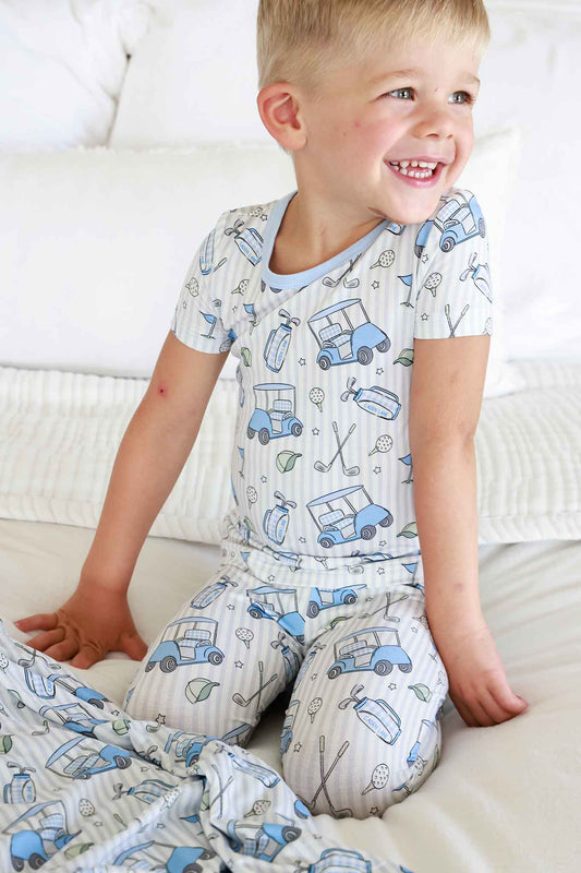 Caden Lane Blue | Cadie Crew Two Piece Bamboo PJ Set