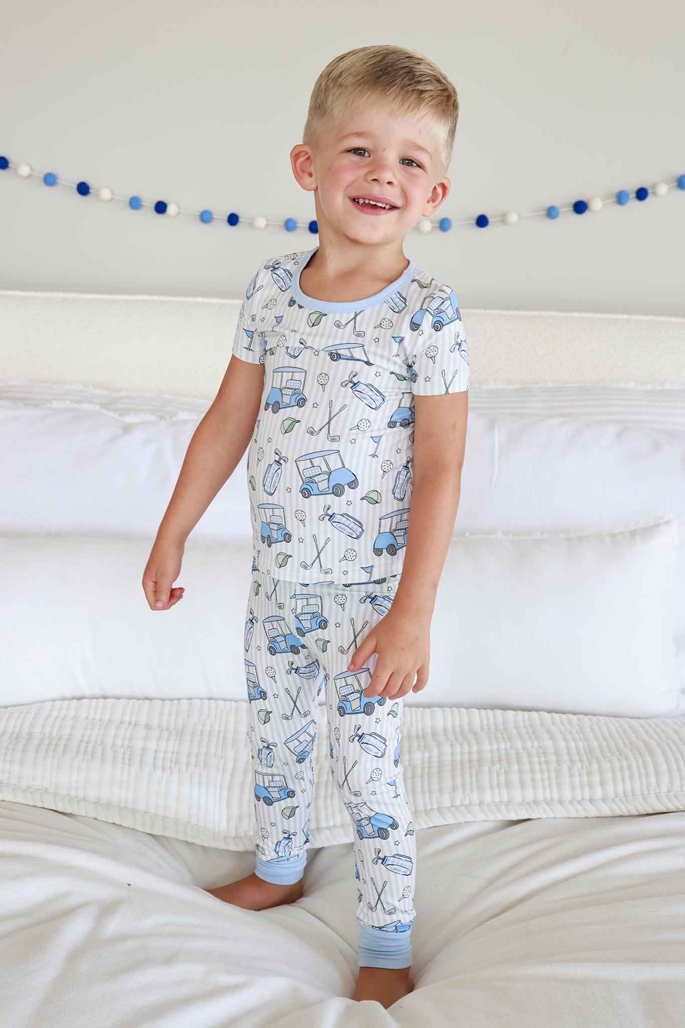 Caden Lane Blue | Cadie Crew Two Piece Bamboo PJ Set