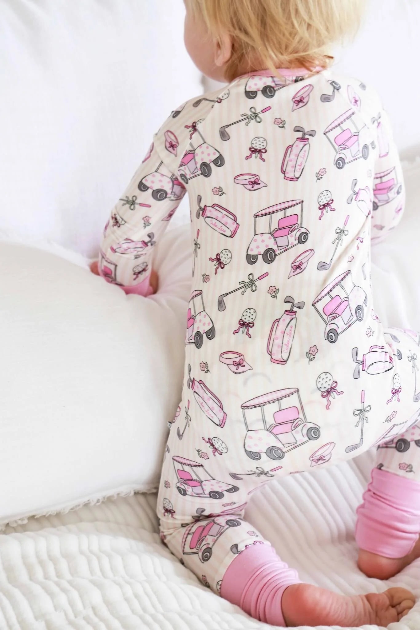 Caden Lane Pink | Caddie Crew Convertible Bamboo Zip Romper