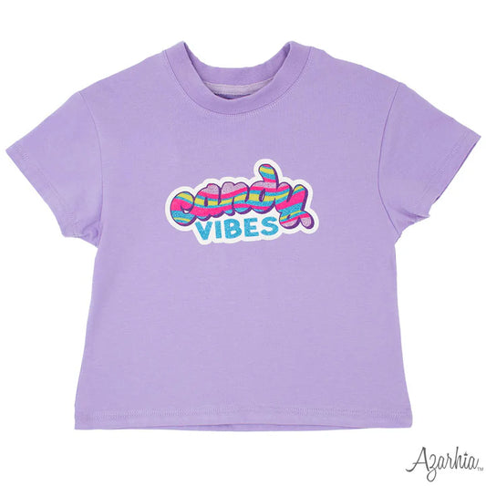 Azarhia Lavender Candy Vibes | Glitter Boxy Tee