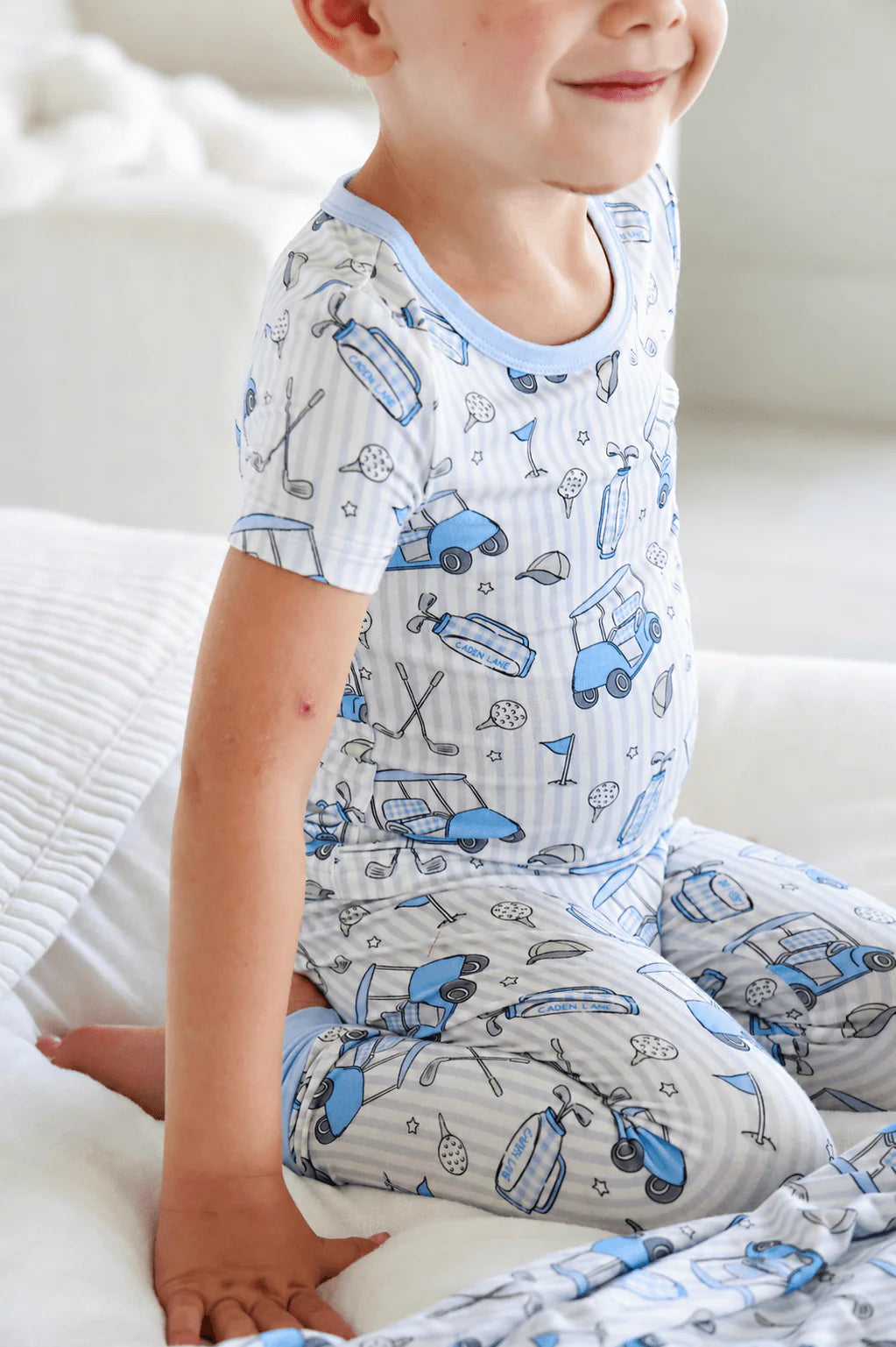 Caden Lane Blue | Cadie Crew Two Piece Bamboo PJ Set