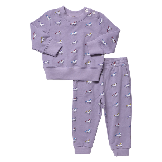 Pink Chicken X Coop Kids Rainbow Unicorns | Jax Jogger Set
