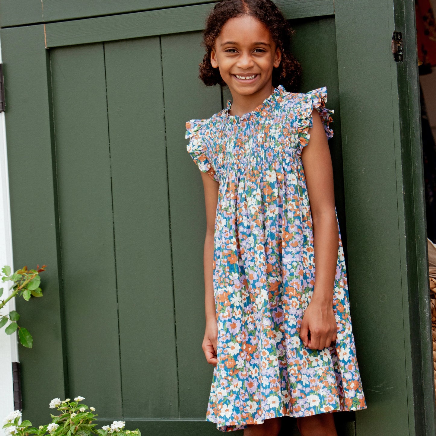 Pink Chicken True Blue Sketched Floral | Stevie Dress