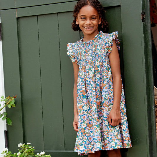 Pink Chicken True Blue Sketched Floral | Stevie Dress