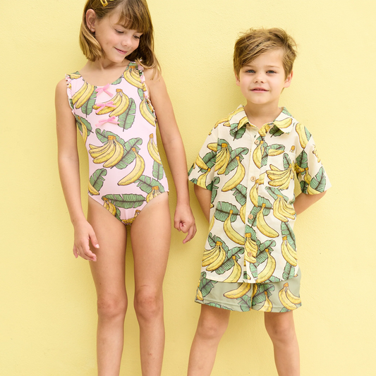 Pink Chicken X Blue Rooster Banana Leaves | Jack Shirt