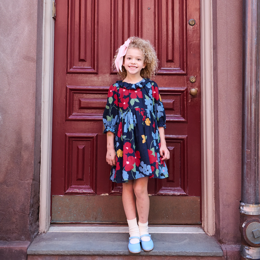 Pink Chicken Navy Hibiscus Floral | Amara Dress