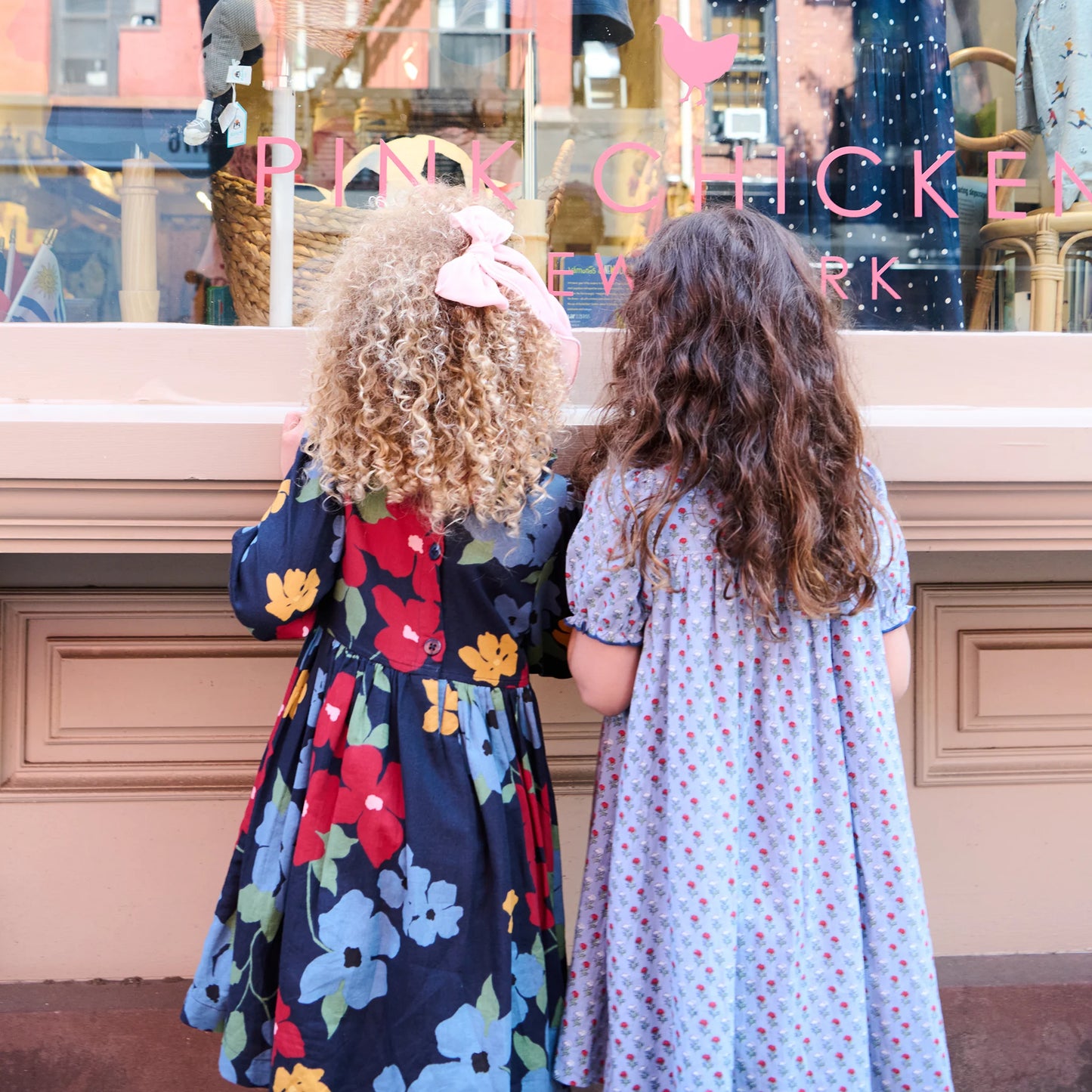Pink Chicken Navy Hibiscus Floral | Amara Dress
