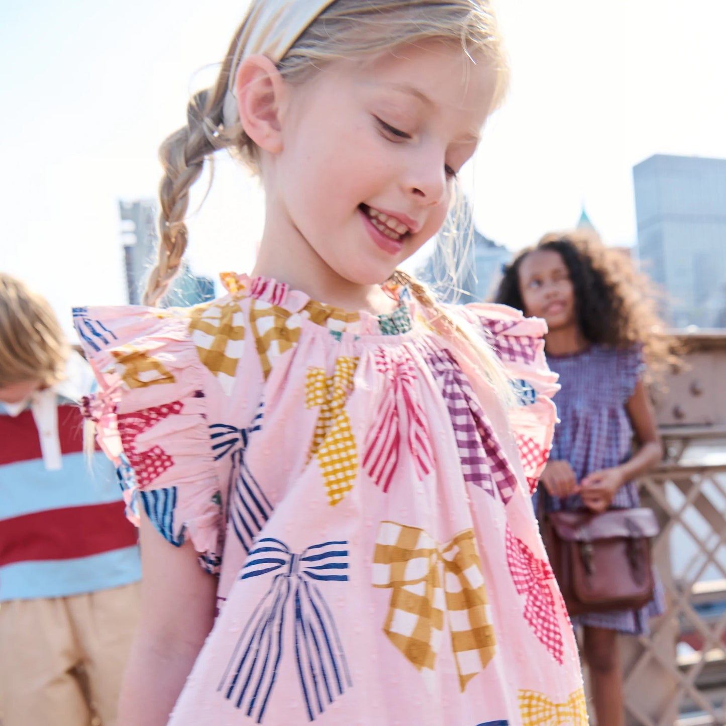Pink Chicken Patterned Bows | Harper Dress