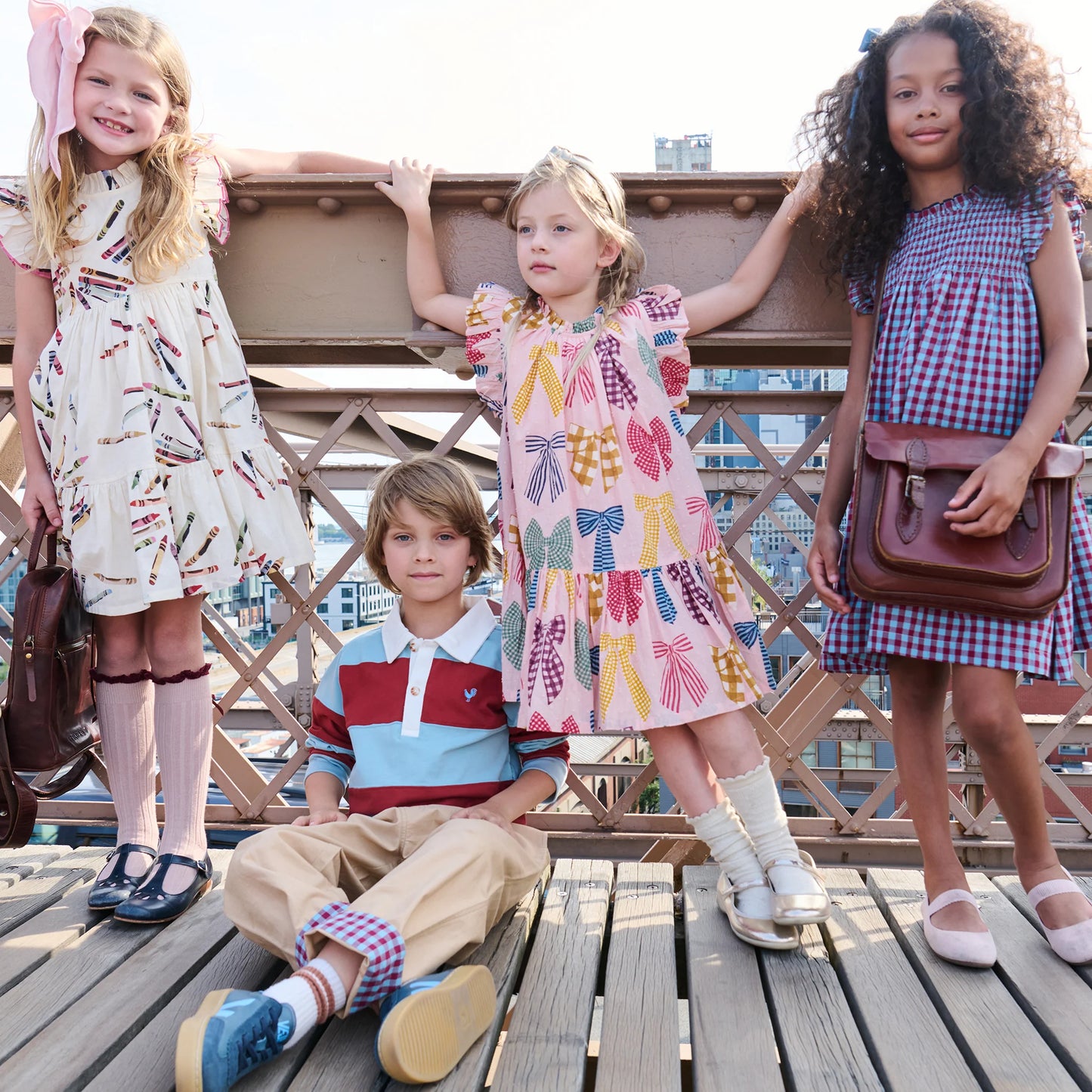 Pink Chicken Patterned Bows | Harper Dress