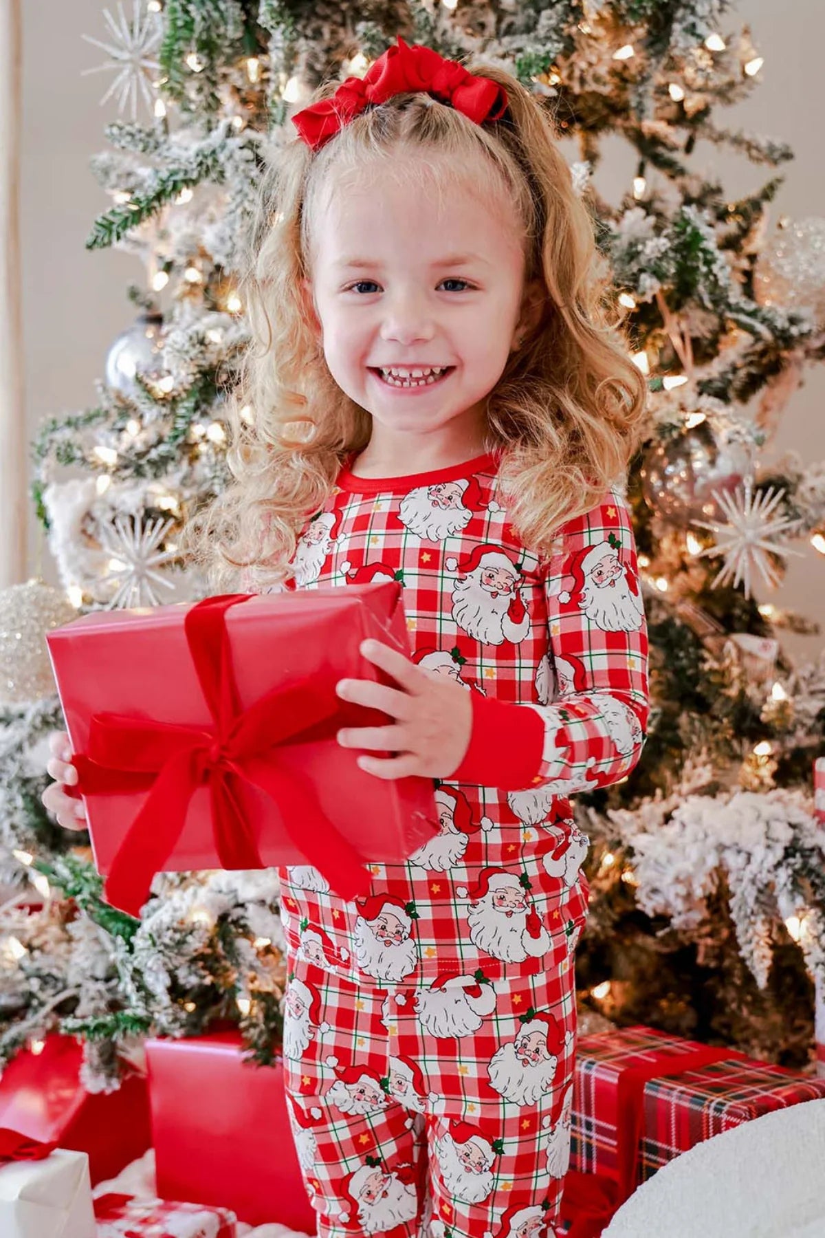 Caden Lane Red | Cozy Claus Christmas Bamboo Two-Piece PJ Set