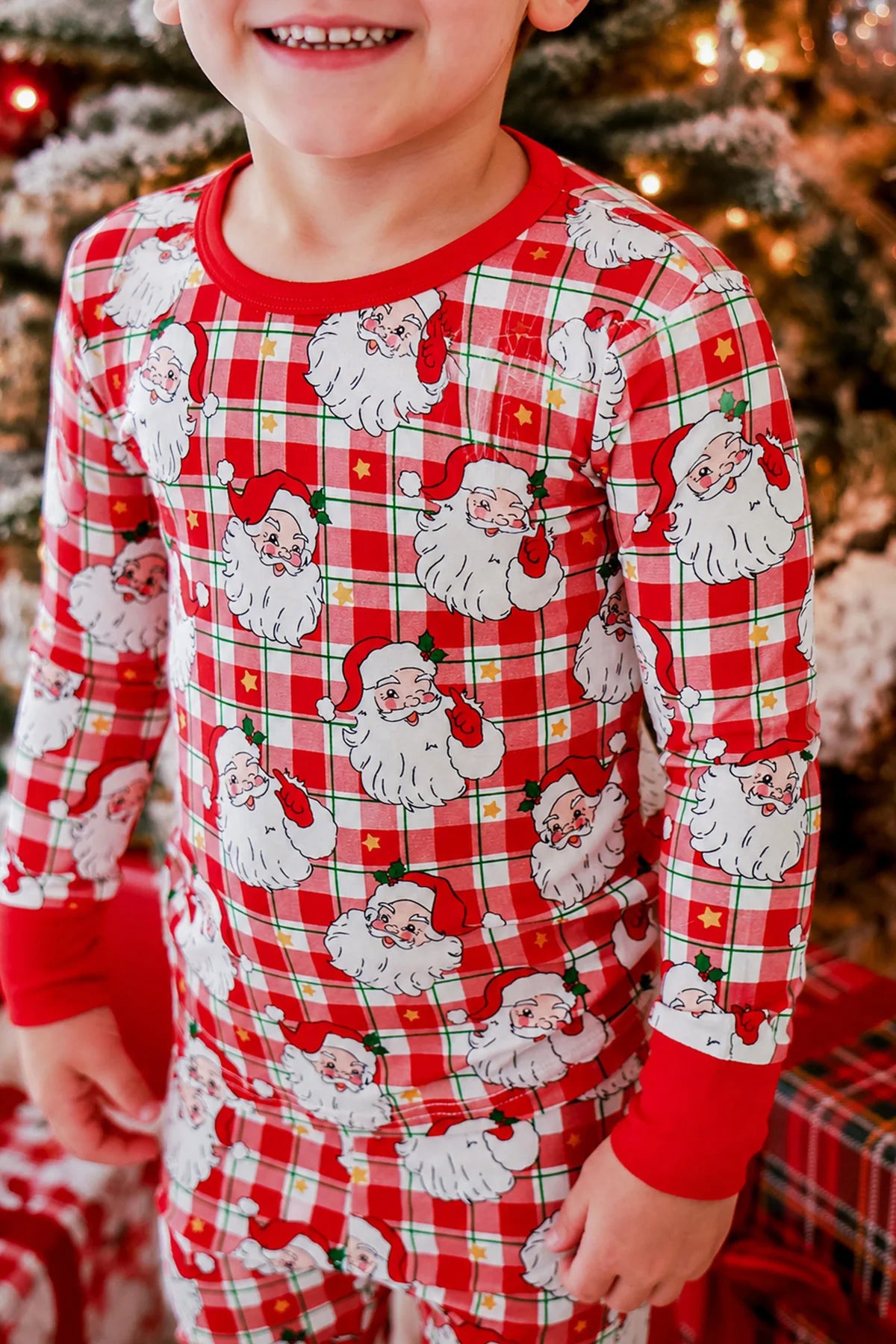 Caden Lane Red | Cozy Claus Christmas Bamboo Two-Piece PJ Set
