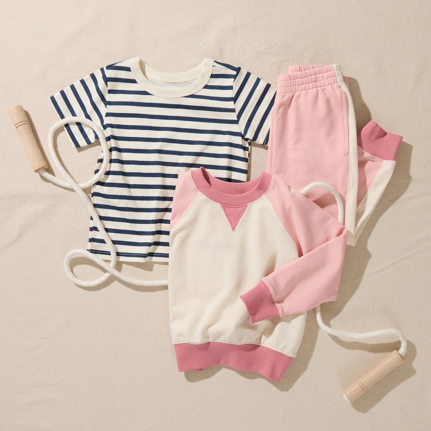 Pink Chicken X Coop Kids Pink Color Block | Puzzle Jogger Set