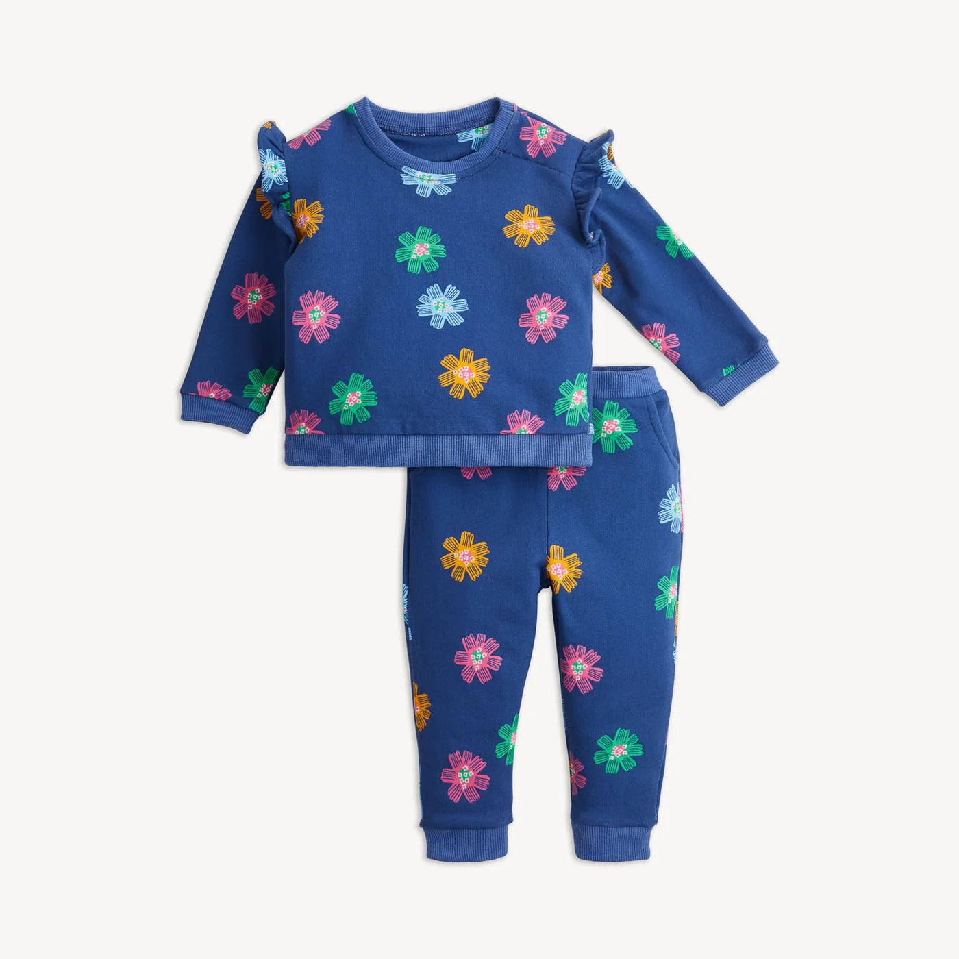 Magnetic Me Navy Floral | French Terry Top & Pant Set