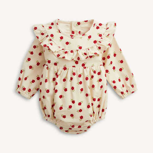 Magnetic Me Floral | Corduroy Ruffle Bubble Romper