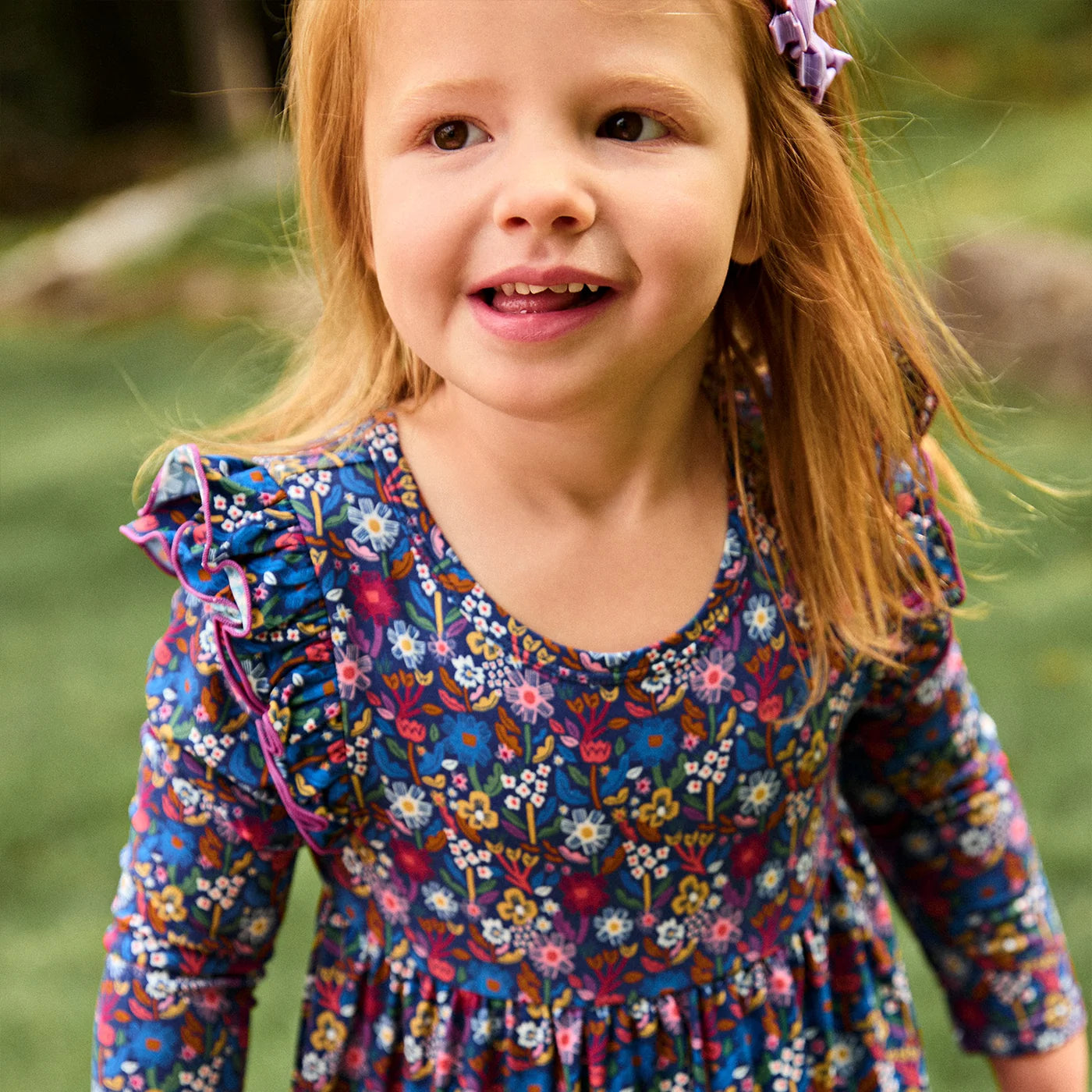 Magnetic Me Astrid | Modal Long Sleeve Ruffle Dress with Legging Set
