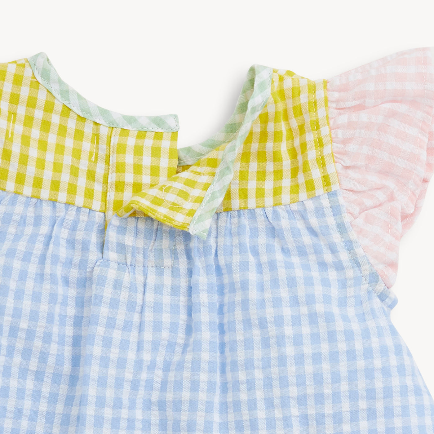 Magnetic Me Multi Gingham | Woven Flutter Sleeve & Short Set