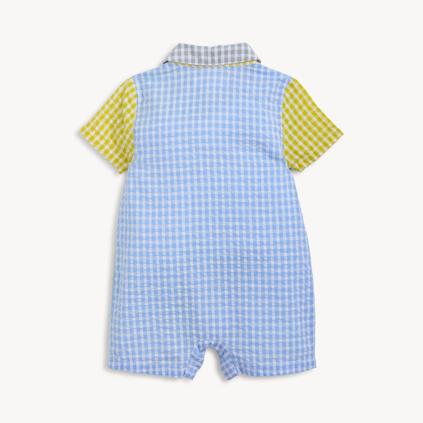Magnetic Me Multi Gingham | Woven Collar Short Romper