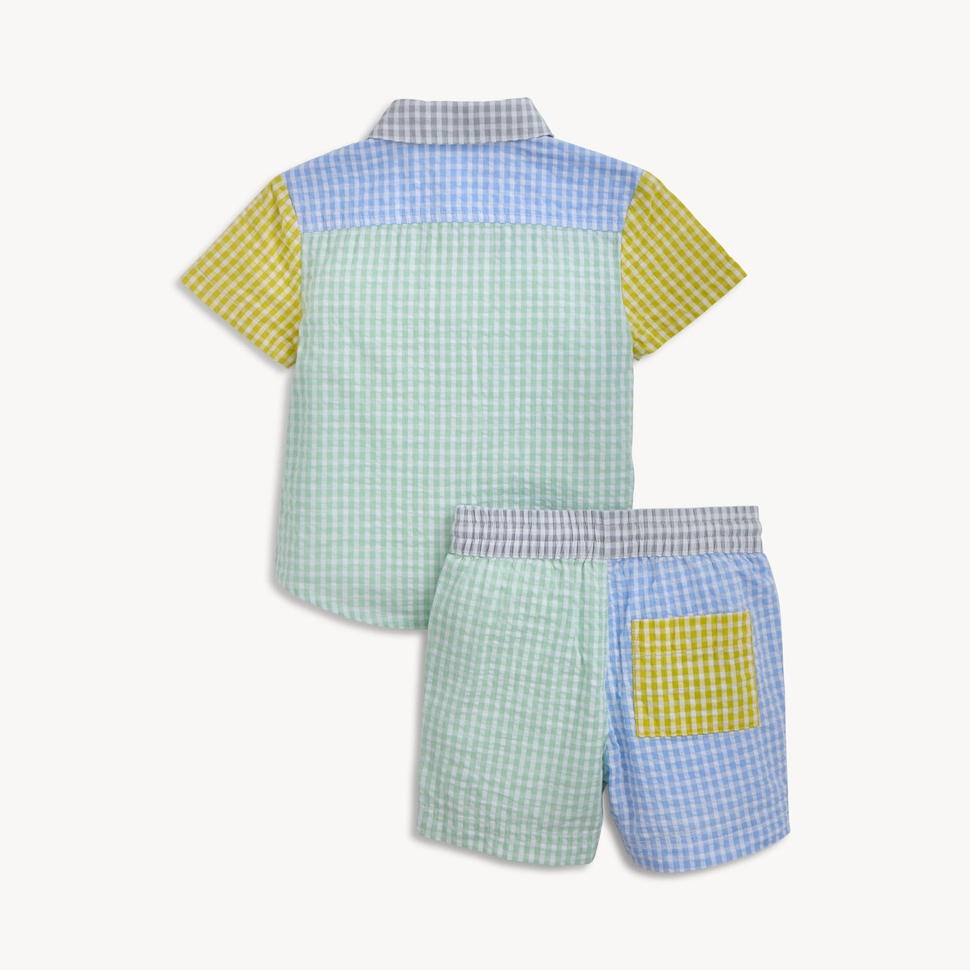 Magnetic Me Multi Gingham | Woven Collar Shirt & Short Set
