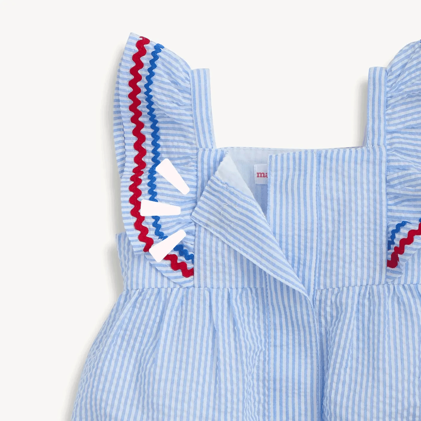 Magnetic Me Seersucker Stripe | Flutter Sleeve Romper
