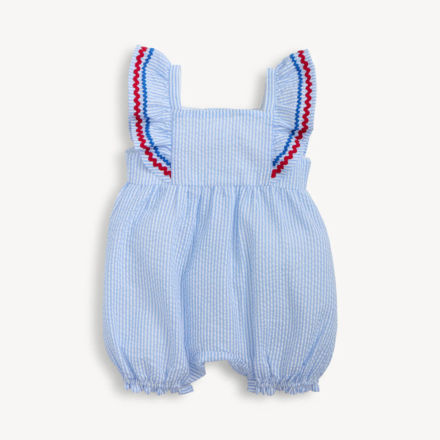 Magnetic Me Seersucker Stripe | Flutter Sleeve Romper