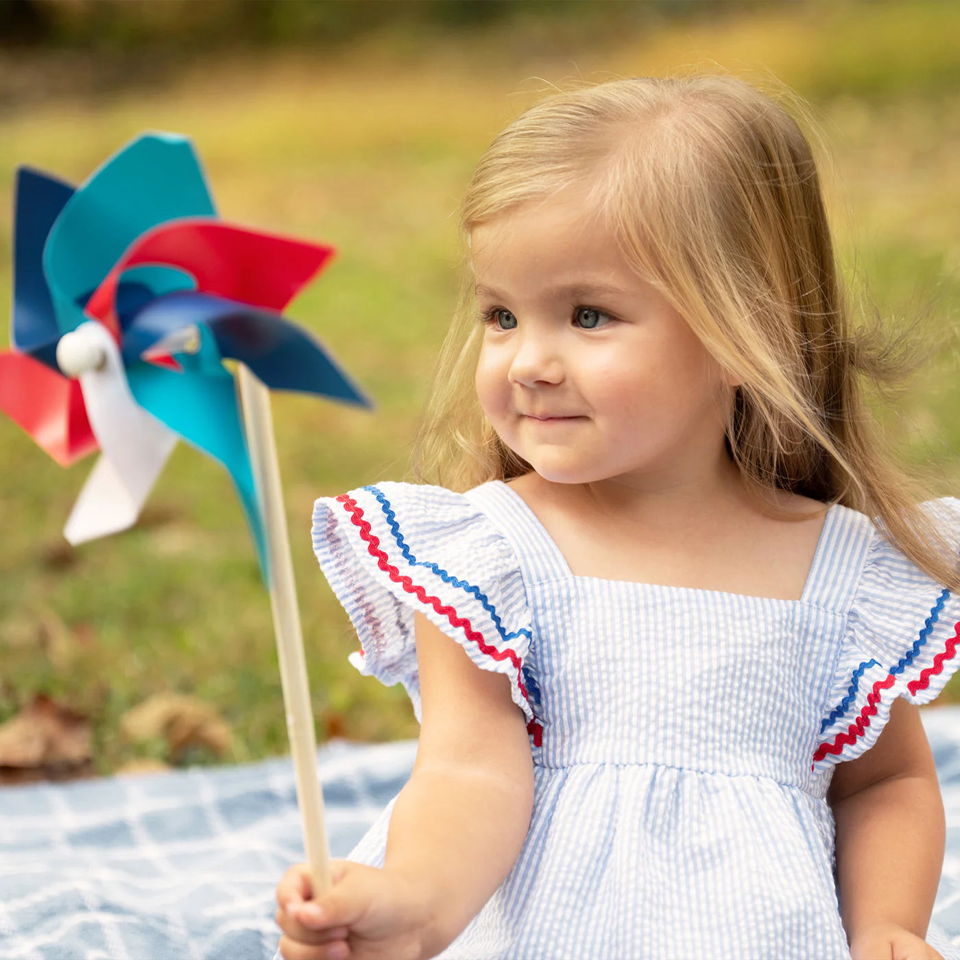 Magnetic Me Seersucker Stripe | Flutter Sleeve Dress