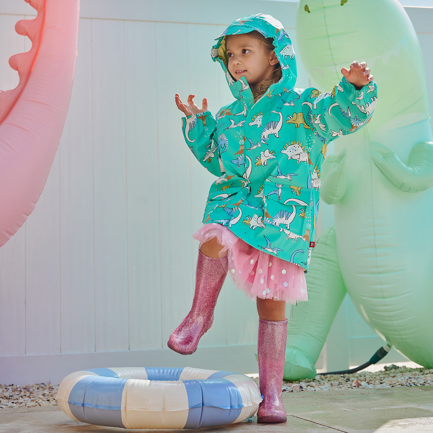 Magnetic Me All Over Dino | Color Changing Raincoat