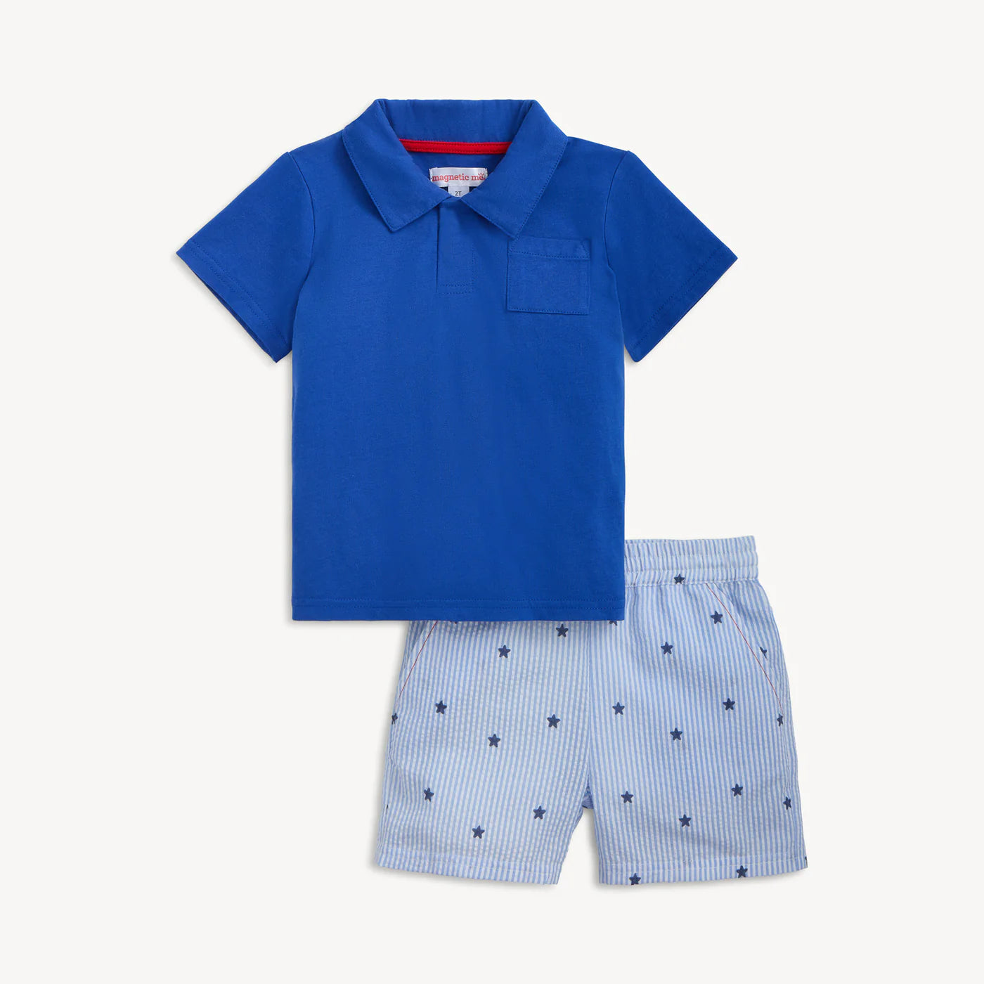 Magnetic Me Seersucker Stripe | Tee + Short Set