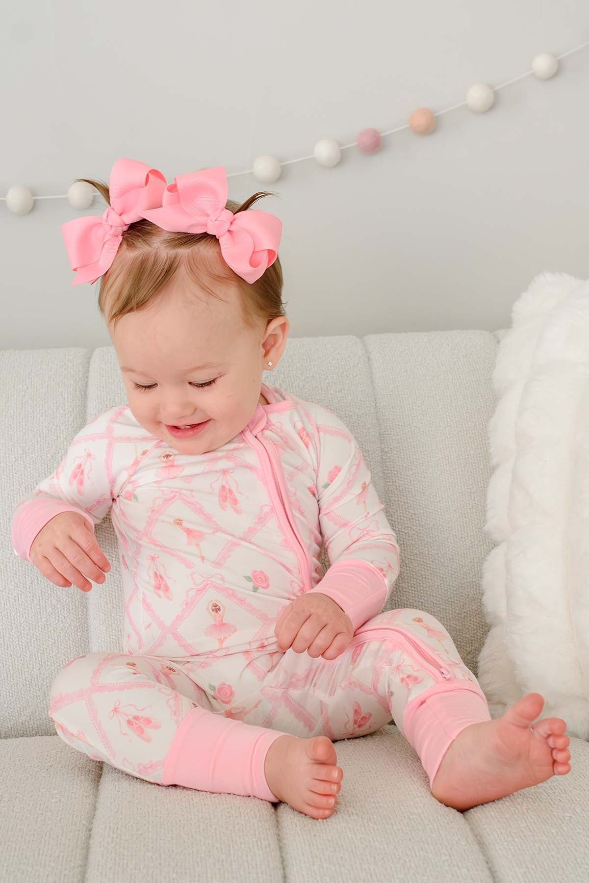 Caden Lane Pink | Darling Ballerina Convertible Zip Romper