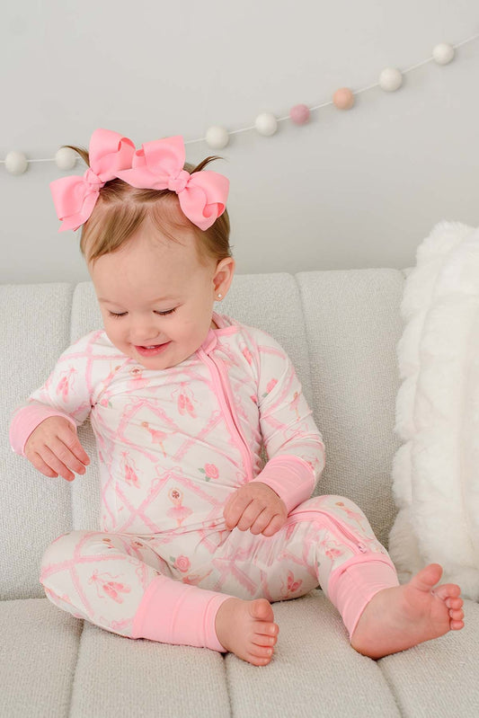 Caden Lane Pink | Darling Ballerina Convertible Zip Romper