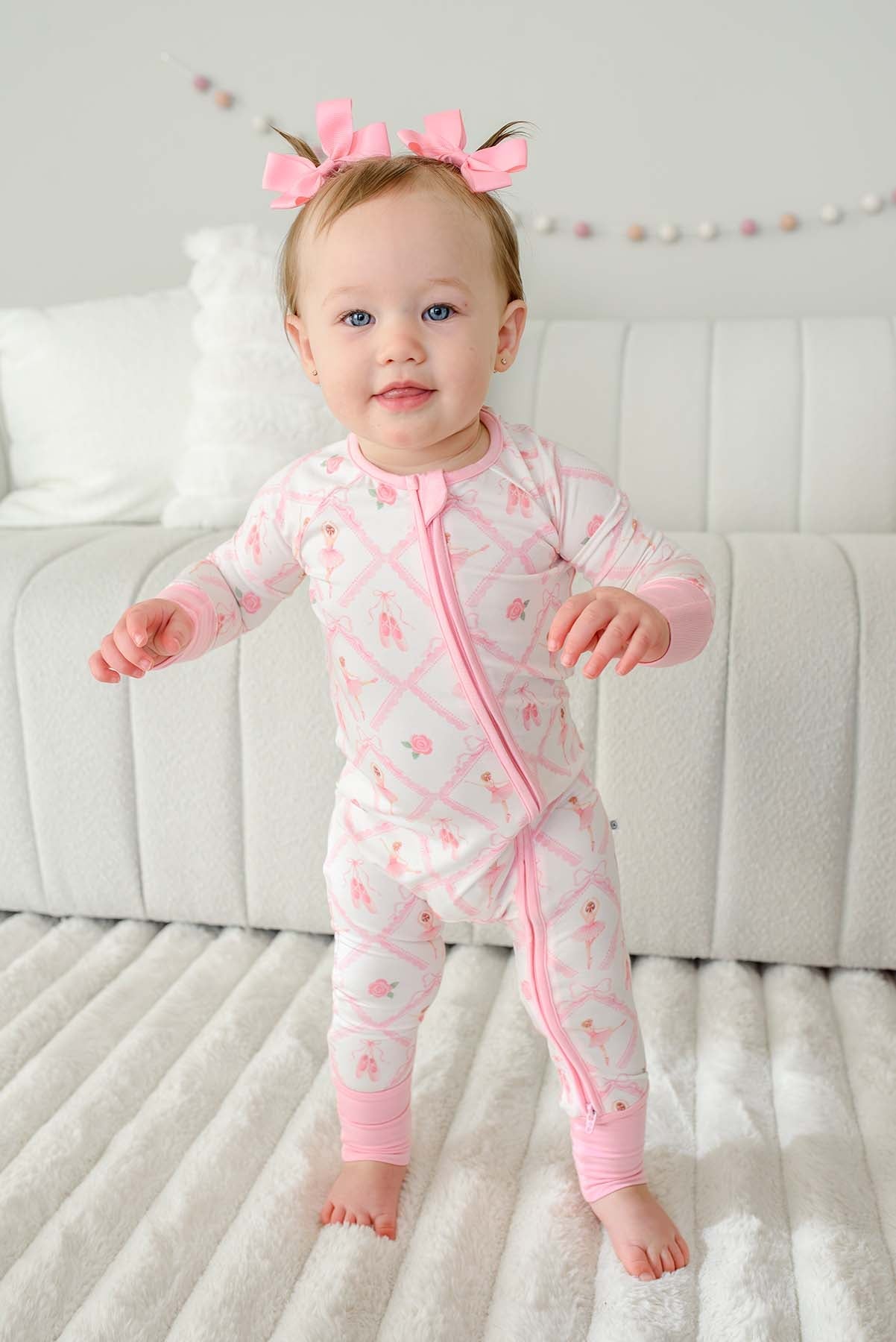 Caden Lane Pink | Darling Ballerina Convertible Zip Romper