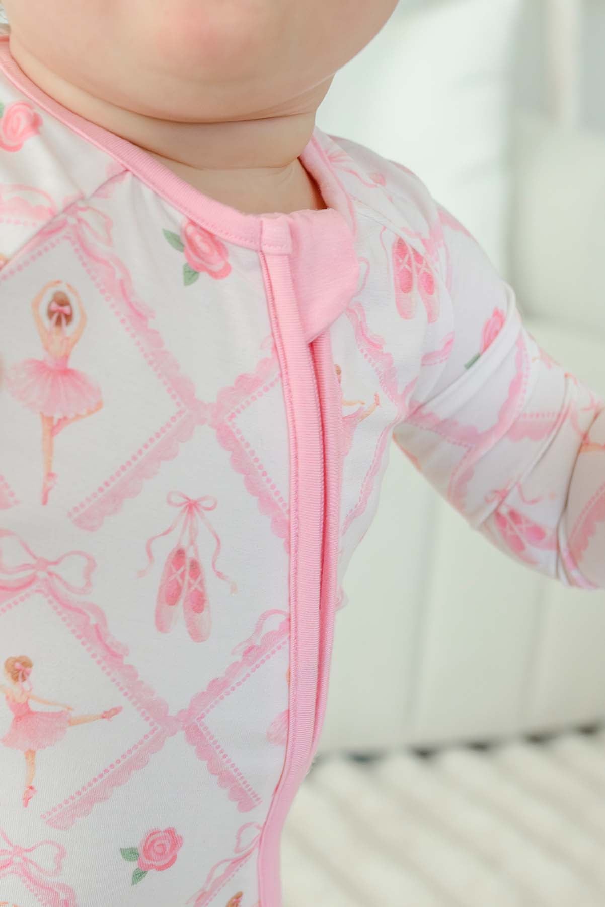 Caden Lane Pink | Darling Ballerina Convertible Zip Romper