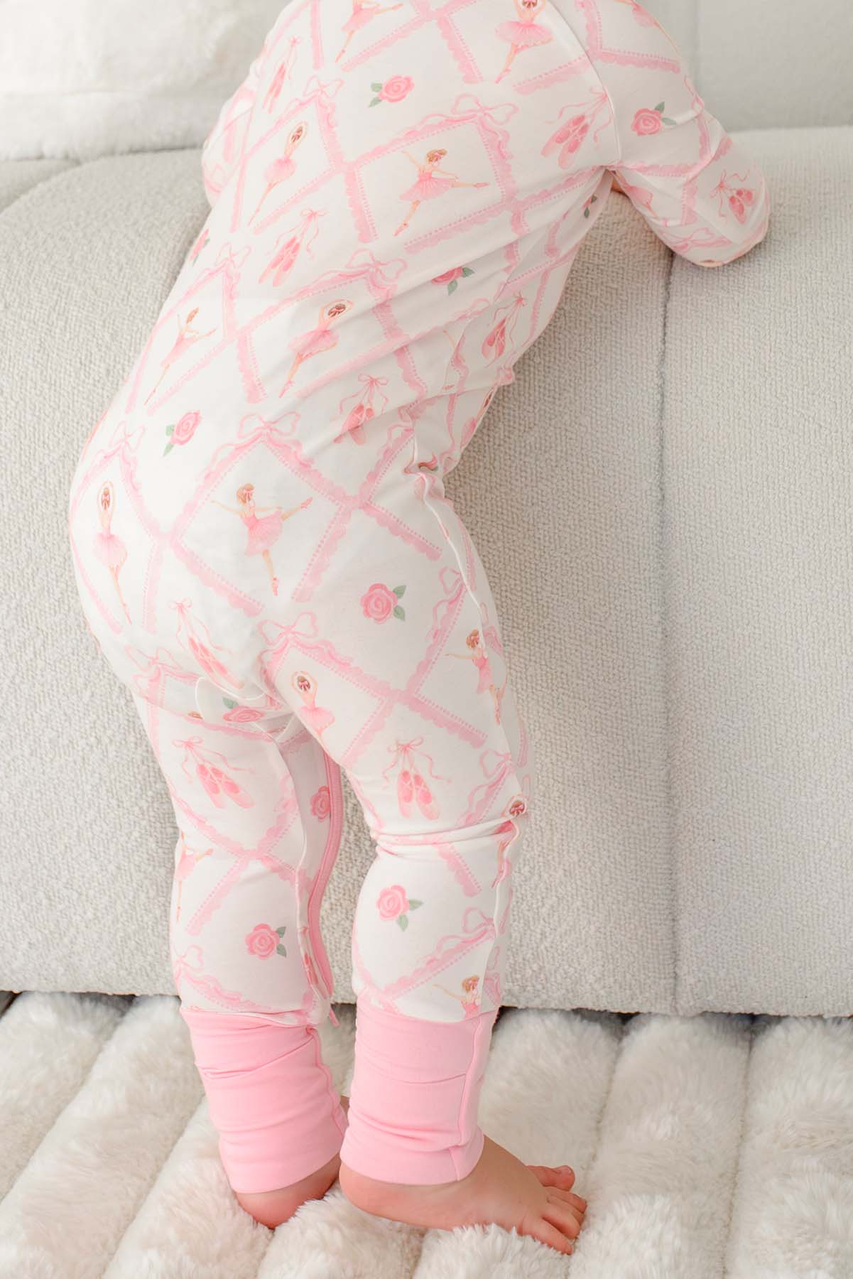 Caden Lane Pink | Darling Ballerina Convertible Zip Romper