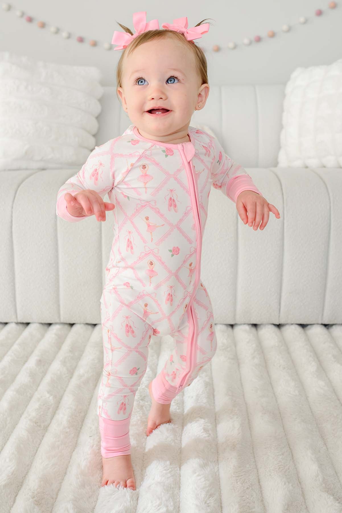 Caden Lane Pink | Darling Ballerina Convertible Zip Romper