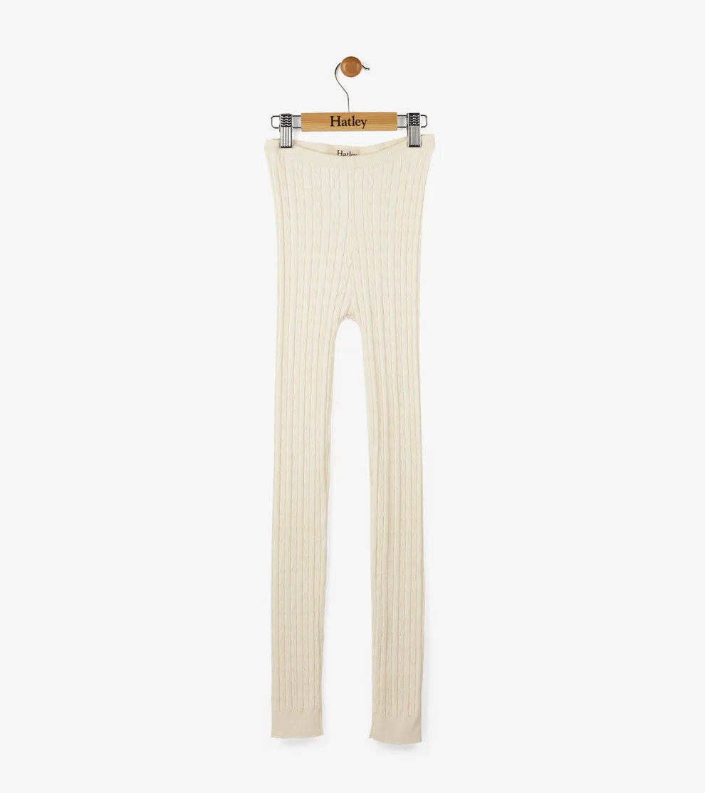 Hatley Cream Cable Knit Tights