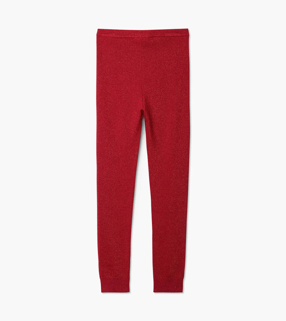 Hatley Red Shimmer | Cable Knit Leggings