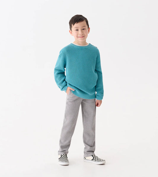 Hatley Dark Grey | Herringbone Straight Leg Pant