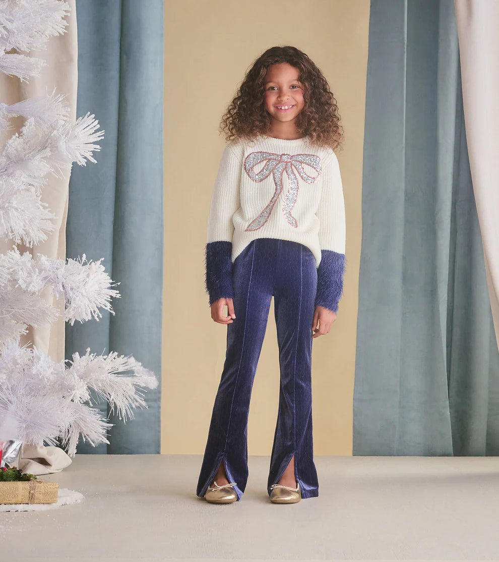 Hatley Patriot Blue | Sparkle Wave Stretchy Flare Pants