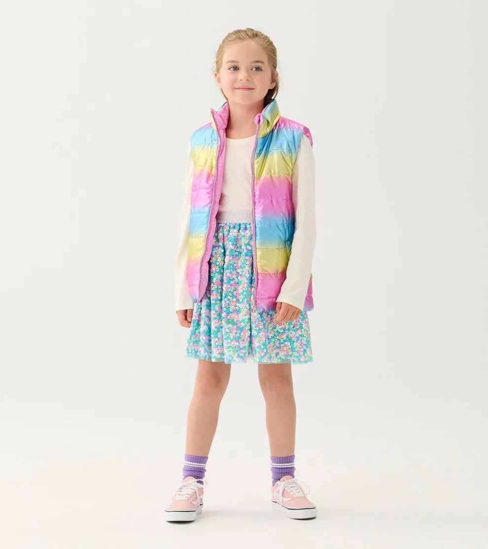 Hatley Strawberry Moon | Rainbow Shine Reversible Quilted Vest