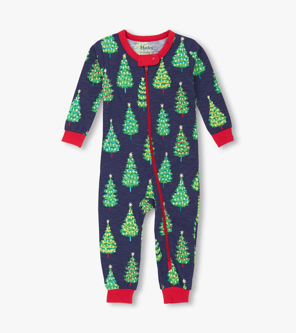 Hatley Navy | Bottle Brush Trees Stretch Cotton Coverall