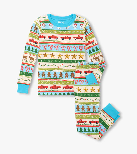 Hatley Blue Fun | Fair Isle Cottom PJ Set