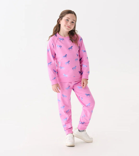 Hatley Shimmer Horses | Cuffed Track Pants