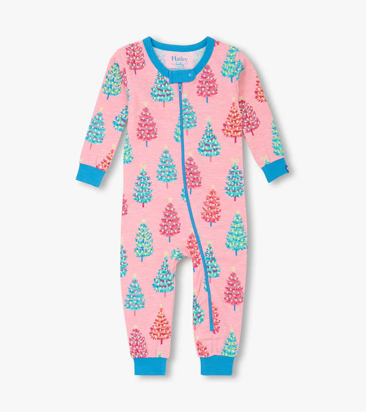 Hatley Pink | Bottle Brush Trees Stretch Cotton Coverall