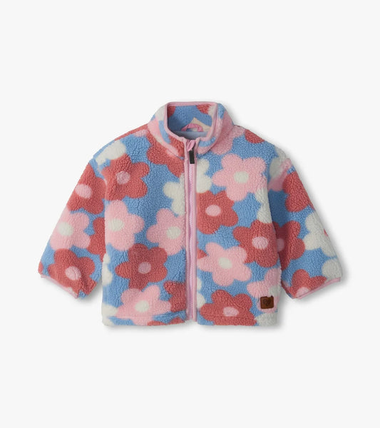 Hatley Big Flowers | Mock Neck Faux Sherpa Jacket