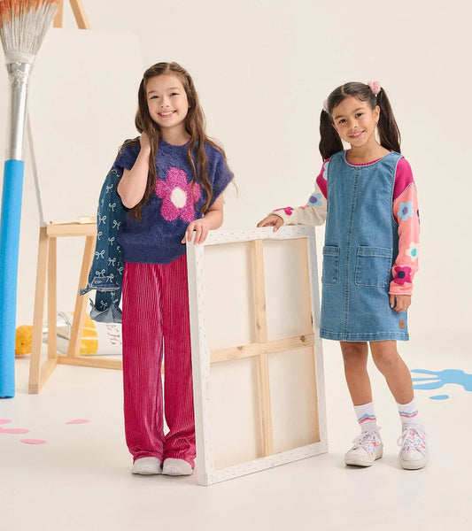 Hatley Pink | Pleated Velour Relaxed Pants