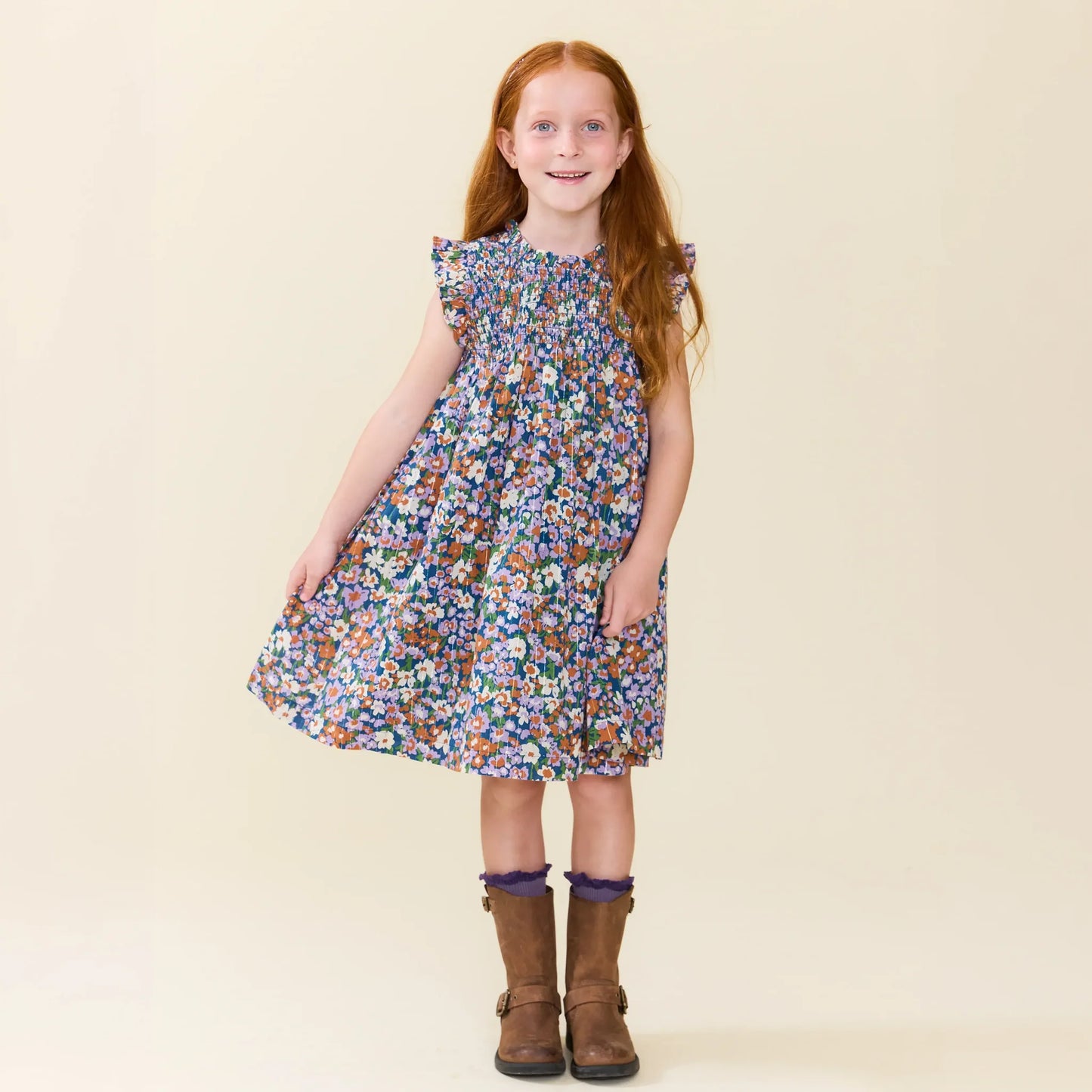 Pink Chicken True Blue Sketched Floral | Stevie Dress