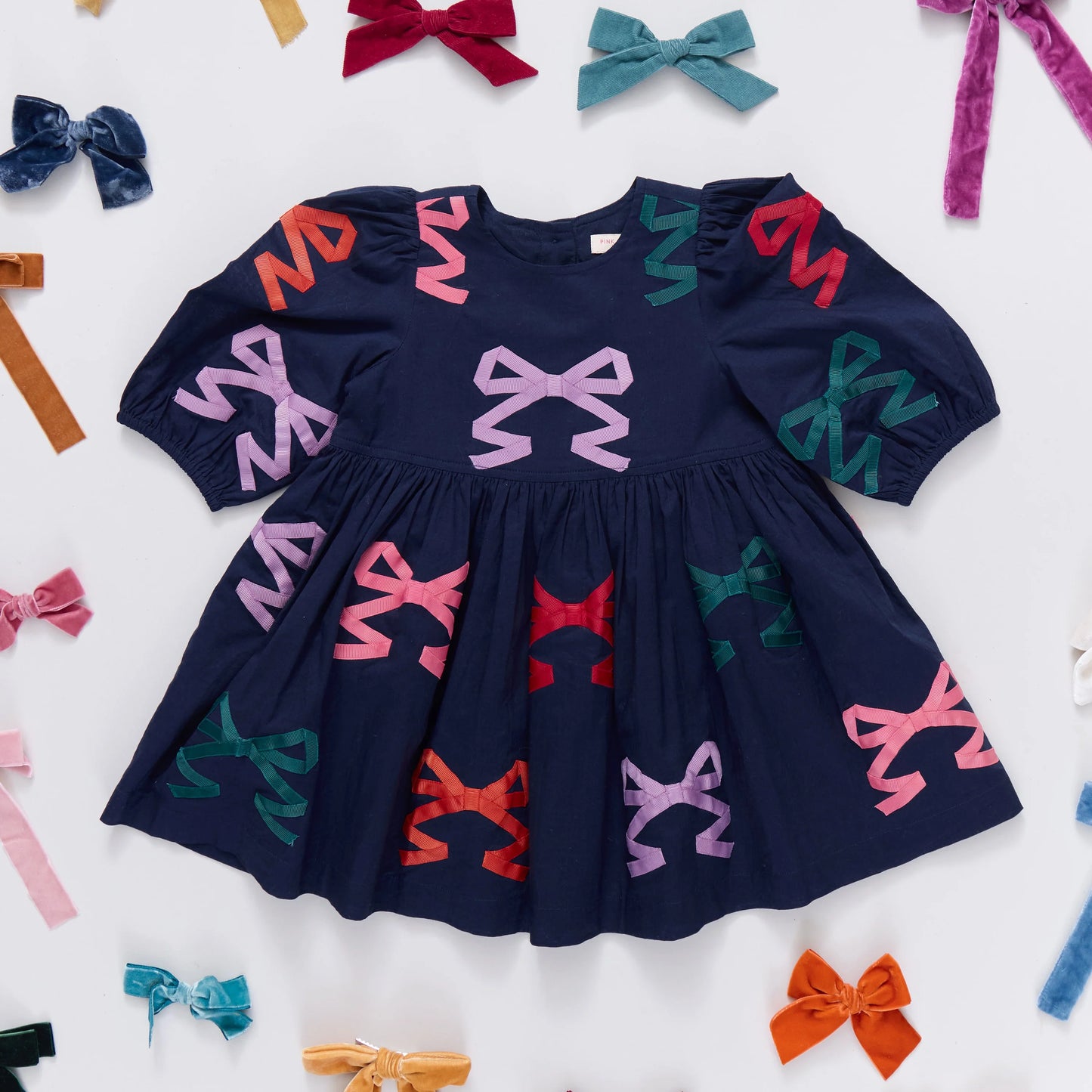 Pink Chicken Multi Bow Applique | Brooke Dress