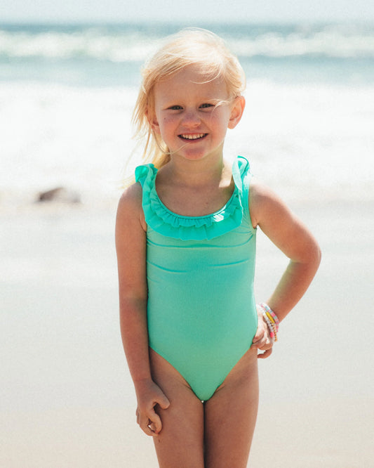 Feather 4 Arrow Pool Blue | Vacay Ruffle Rib One-Piece