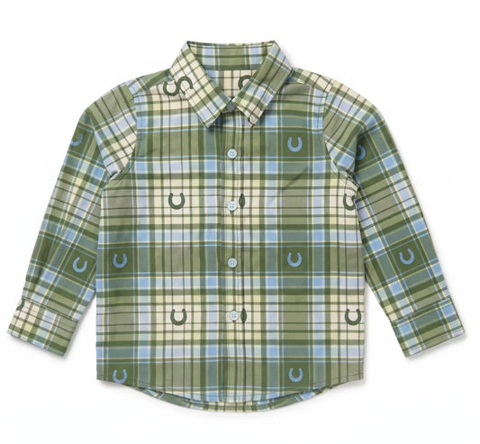 Hollis Baker Blue Horseshoe Plaid | William Shirt