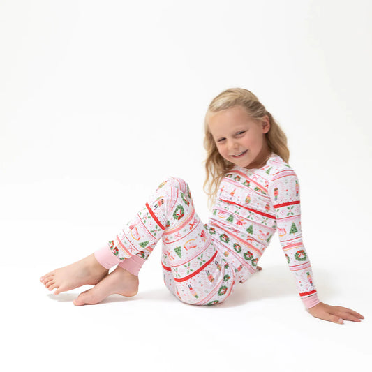 Angel Dear Pink Sugar Plum Fairy | Nutcracker Fair Isle Long Sleeve Loungewear Set